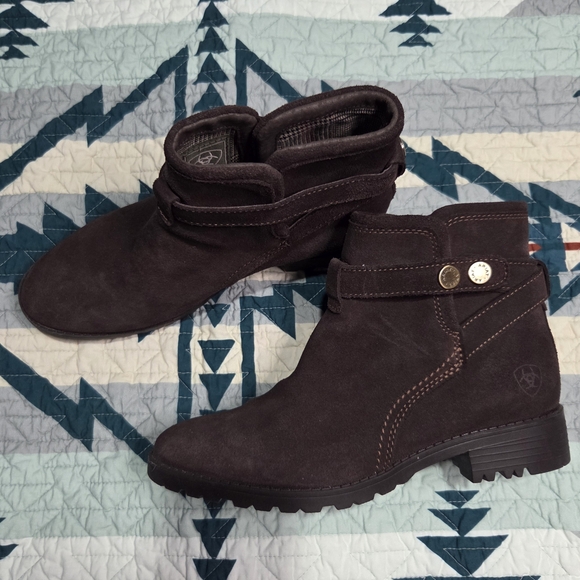 Ariat Shoes - Brown Ankle Boots with Strap Detail
